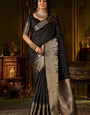 Rhapsodic Black Pure Banarasi Silk Saree With Desirable Blouse Piece