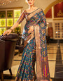 Super Gratifying Blue Organza Silk Saree With Beleaguer Blouse Piece