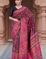 Nebula Black Pashmina Saree With Smashing Blouse Piece