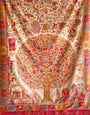 Elaborate Beige Pashmina Saree With Quintessential Blouse Piece