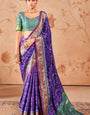 Intricate Royal Blue Patola Silk Saree with Engaging Blouse Piece