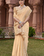 Gratifying Peach Cotton Silk Saree With Enthralling Blouse Piece