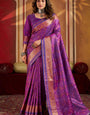 Enamoring Purple Patola Silk Saree with Entrancing Blouse Piece