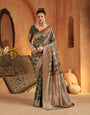 Desiring Green Pure Banarasi Silk Saree With Effulgent Blouse Piece