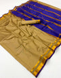 Preferable Dark Beige Soft Silk Saree With Beauteous Blouse Piece