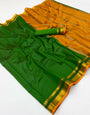 Ratatouille Dark Green Soft Silk Saree With Tremendous Blouse Piece