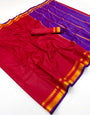 Winsome Red Soft Silk Saree With Confounding Blouse Piece
