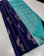 Scintilla Blue Soft Silk Saree With Luxuriant Blouse Piece