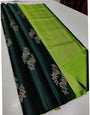 Flamboyant Dark Green Soft Silk Saree With Energetic Blouse Piece