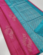 Demesne Dark Pink Soft Silk Saree With Jubilant Blouse Piece