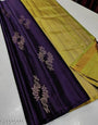 Appealing Purple Soft Silk Saree With Scintillating Blouse Piece