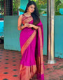 Capricious Dark Pink Soft Silk Saree With Amiable Blouse Piece