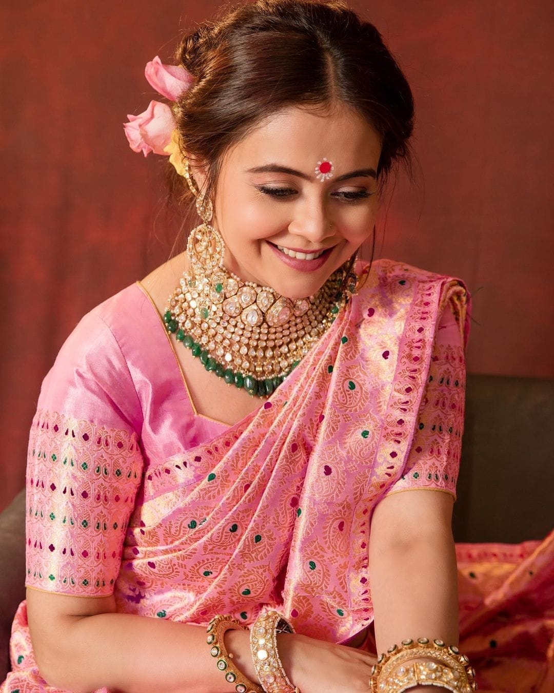 Enigmatic Pink Soft Silk Saree With Incredible Blouse Piece