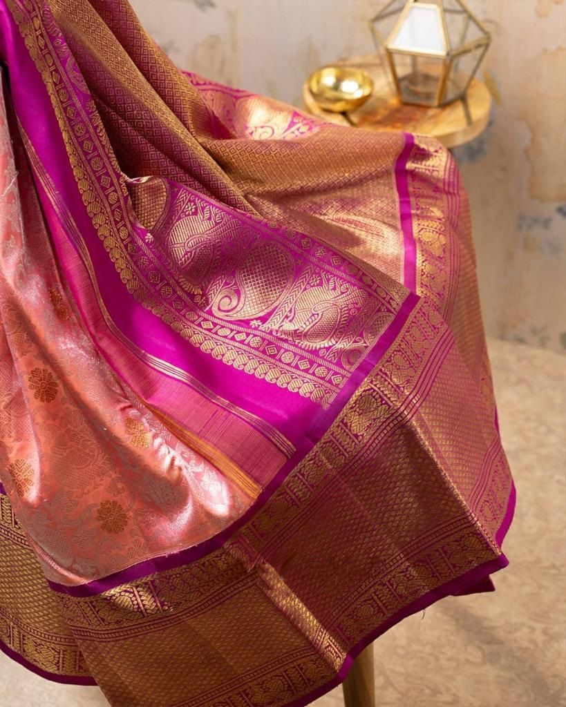 Lovely Pink Soft Banarasi Silk Saree With Denouement Blouse Piece