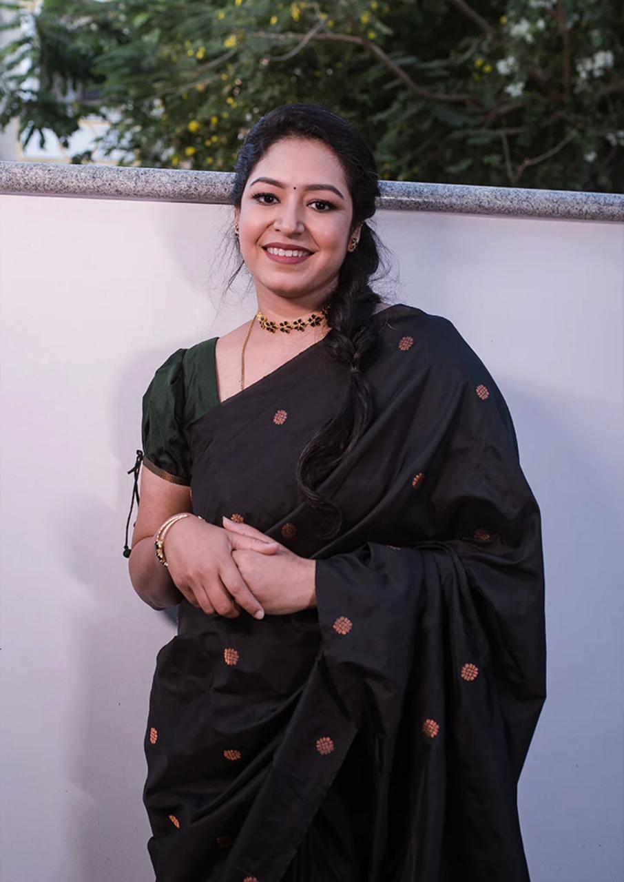 Most Black Soft Silk Saree With Classic Blouse Piece