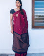 Forbearance Wine Soft Silk Saree With Majestic Blouse Piece