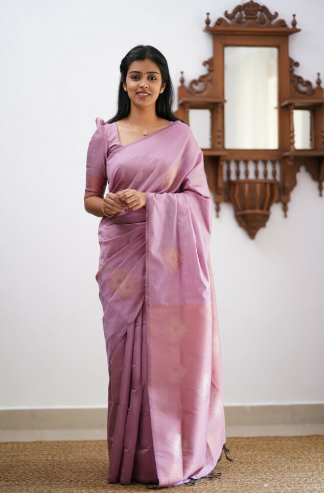 Staggering Baby Pink Soft Silk Saree With Outstanding Blouse Piece