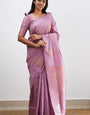 Staggering Baby Pink Soft Silk Saree With Outstanding Blouse Piece