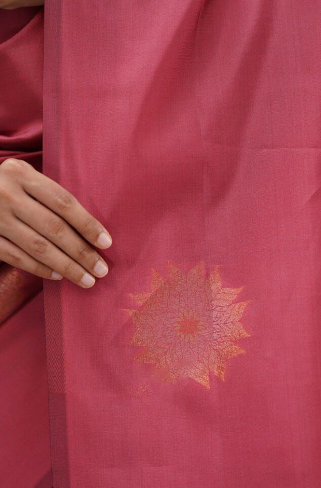 Majesty Pink Soft Silk Saree With Eloquence Blouse Piece