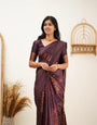 Designer Purple Soft Silk Saree With Amiable Blouse Piece