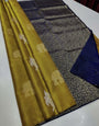 Fancifull Mustard Soft Silk Saree With Amazing Blouse Piece