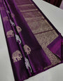 Winsome Purple Soft Silk Saree With Magnificat Blouse Piece