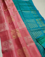 Dissemble Baby Pink Soft Silk Saree With Serendipity Blouse Piece