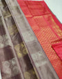 Ineffable Grey Soft Silk Saree With Magnetic Blouse Piece