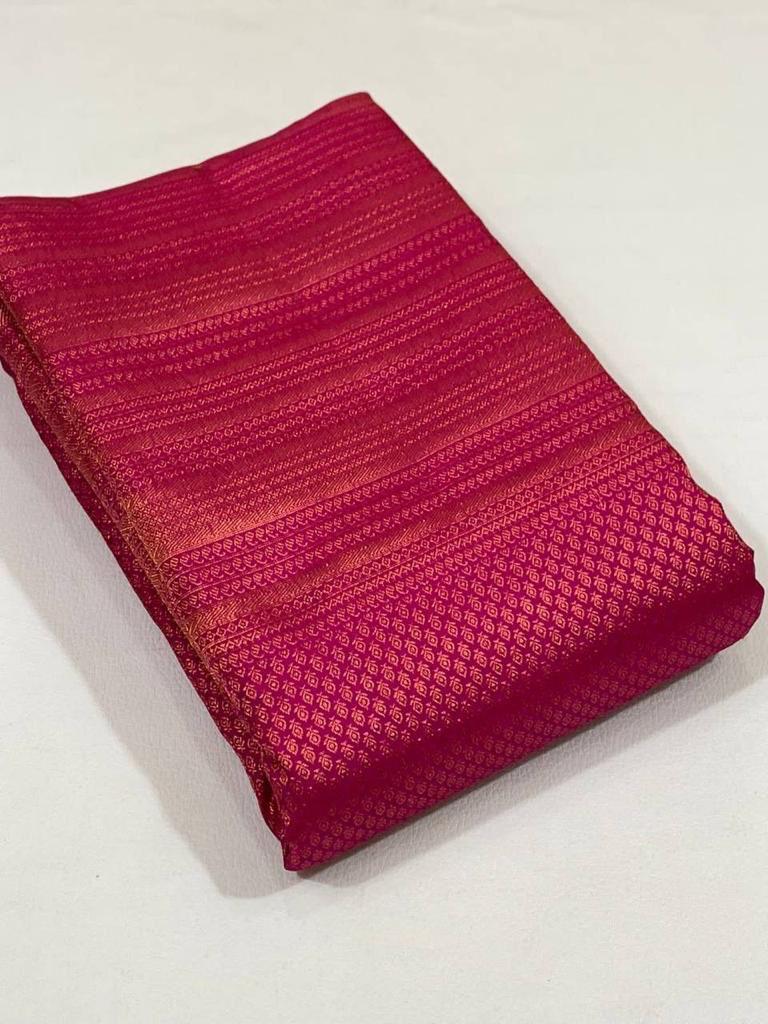 Traditional Dark Pink Soft Silk Saree With Sempiternal Blouse Piece