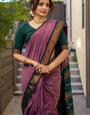 Demure Lavender Soft Silk Saree With Beautiful Blouse Piece