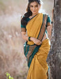 Alluring Mustard Soft Silk Saree With Enticing Blouse Piece