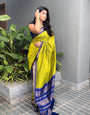 Trendy Parrot Soft Silk Saree With Innovative Blouse Piece