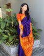 Attractive Purple Soft Silk Saree With Flattering Blouse Piece