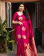 Bucolic Dark Pink Soft Silk Saree With Blissful Blouse Piece