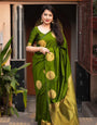 Demanding Green Soft Silk Saree With Moiety Blouse Piece