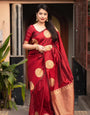 Devastating Maroon Soft Silk Saree With Vibrant Blouse Piece