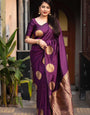 Vivacious Purple Soft Silk Saree With Pleasurable Blouse Piece