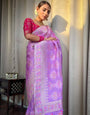 Jubilant Lavender Soft Silk Saree With Scrupulous Blouse Piece