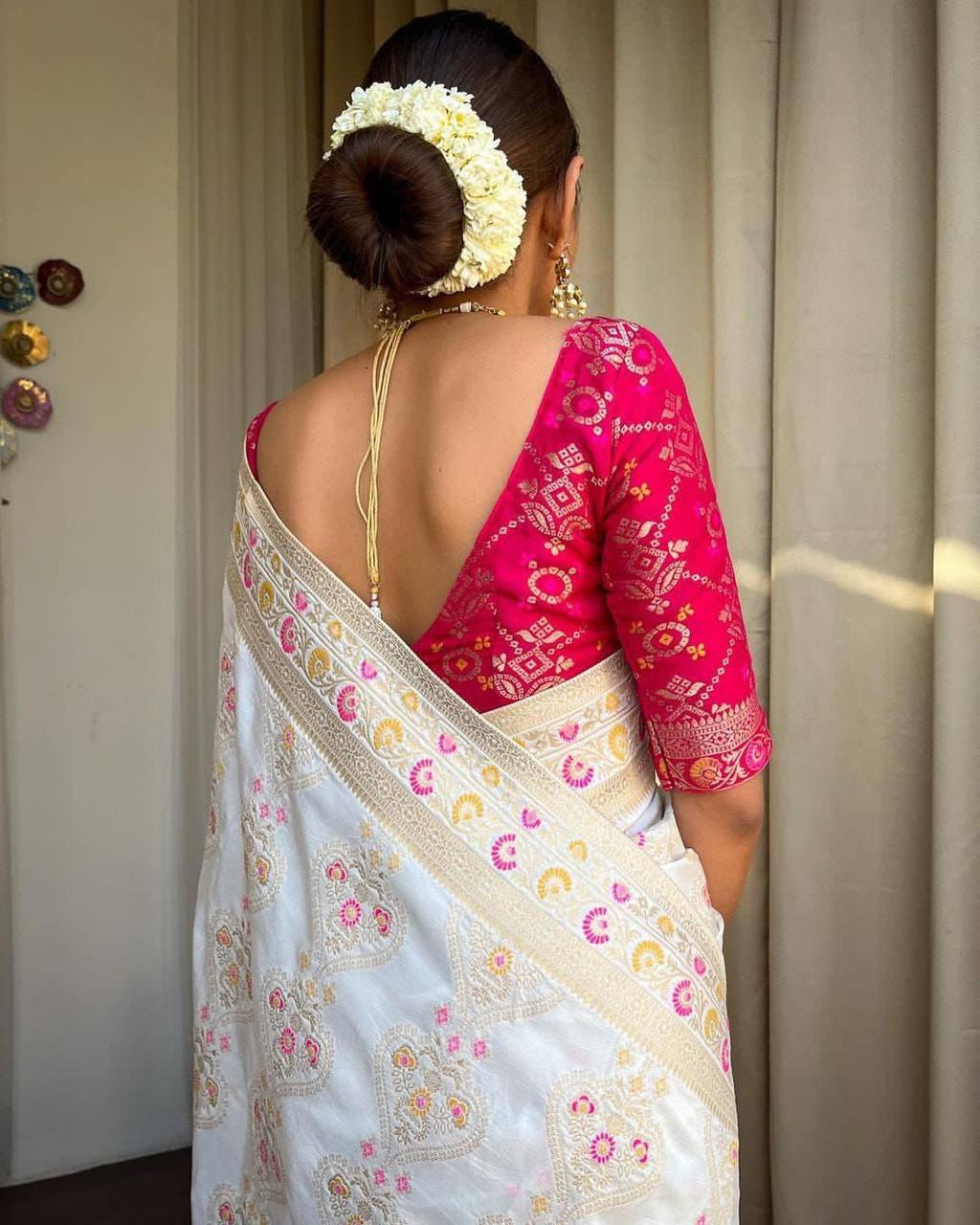 Wonderful Off White Soft Silk Saree With Vivacious Blouse Piece