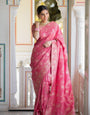 Hypnotic Pink Soft Silk Saree With Cynosure Blouse Piece