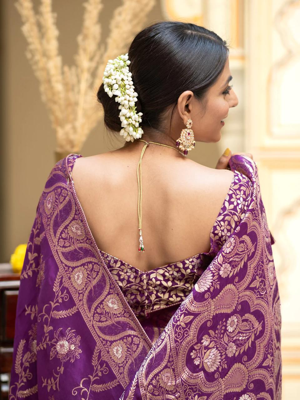 Dulcet Purple Soft Silk Saree With Prominent Blouse Piece