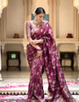 Most Wine Soft Silk Saree With Ephemeral Blouse Piece