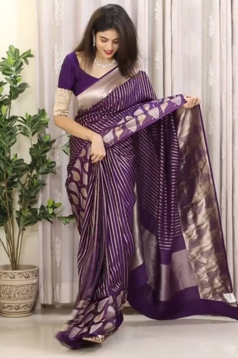 Forbearance Purple Soft Silk Saree With Excellent Blouse Piece