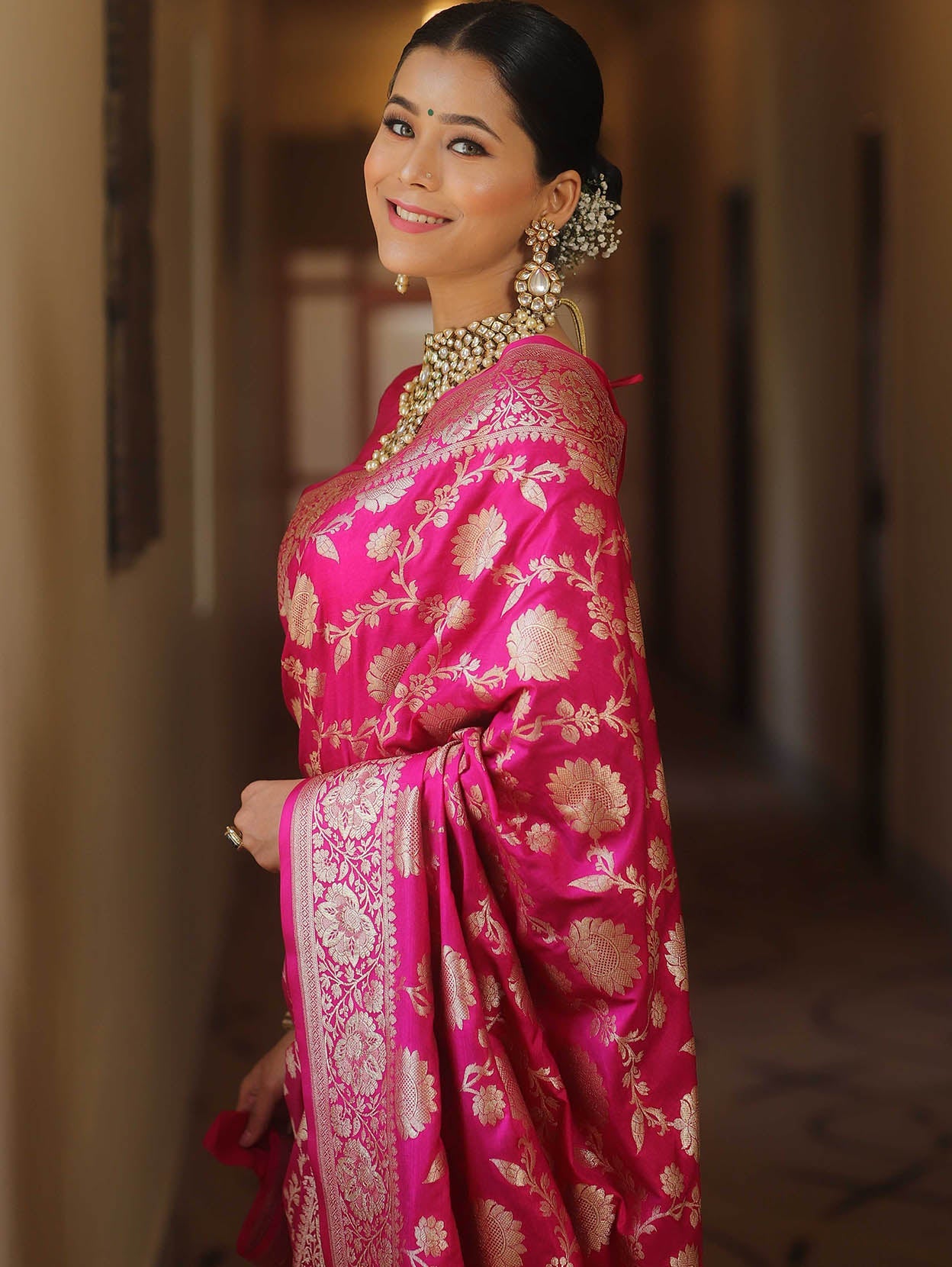 Innovative Dark Pink Soft Silk Saree With Amazing Blouse Piece