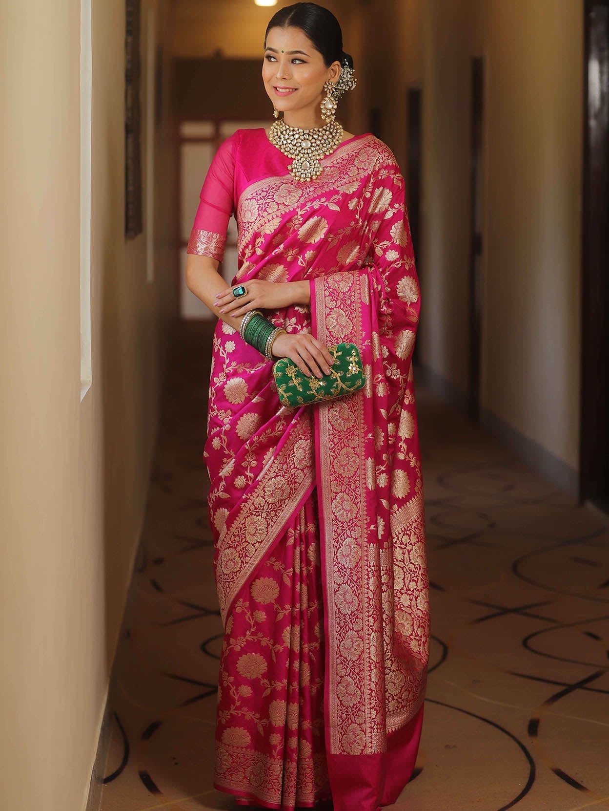 Innovative Dark Pink Soft Silk Saree With Amazing Blouse Piece