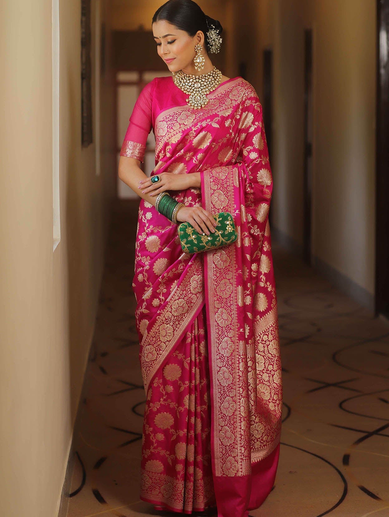 Innovative Dark Pink Soft Silk Saree With Amazing Blouse Piece