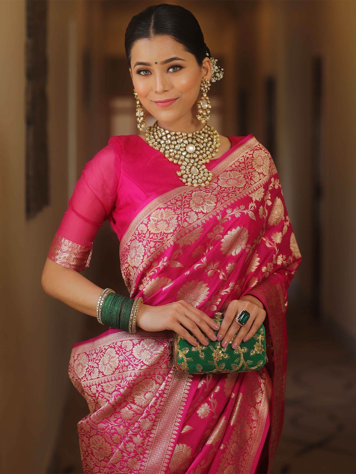 Innovative Dark Pink Soft Silk Saree With Amazing Blouse Piece