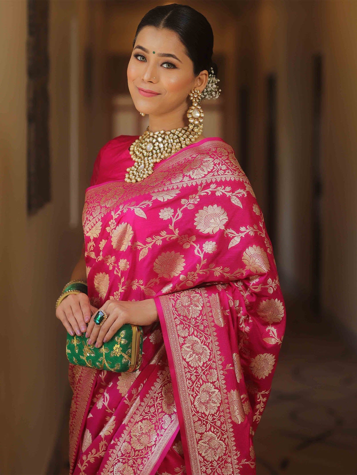 Innovative Dark Pink Soft Silk Saree With Amazing Blouse Piece