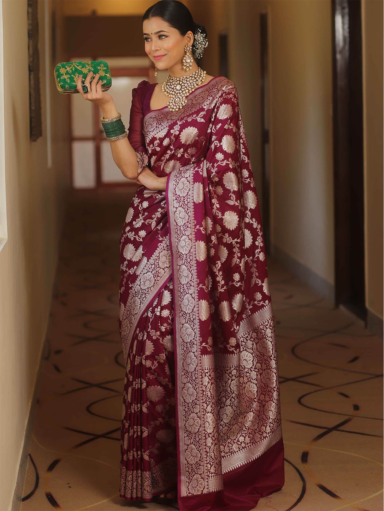 Comely Wine Soft Silk Saree With Conflate Blouse Piece