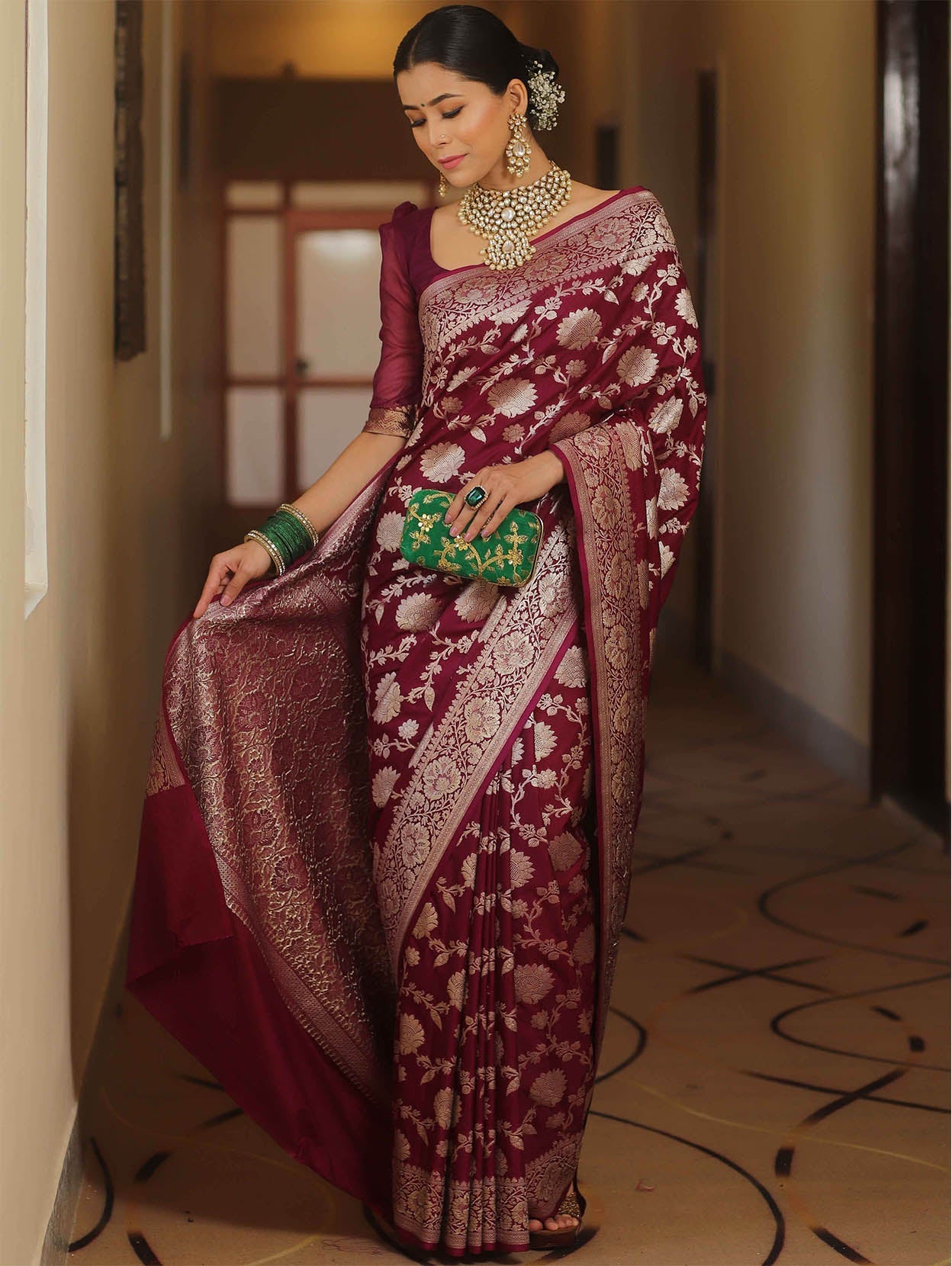 Comely Wine Soft Silk Saree With Conflate Blouse Piece